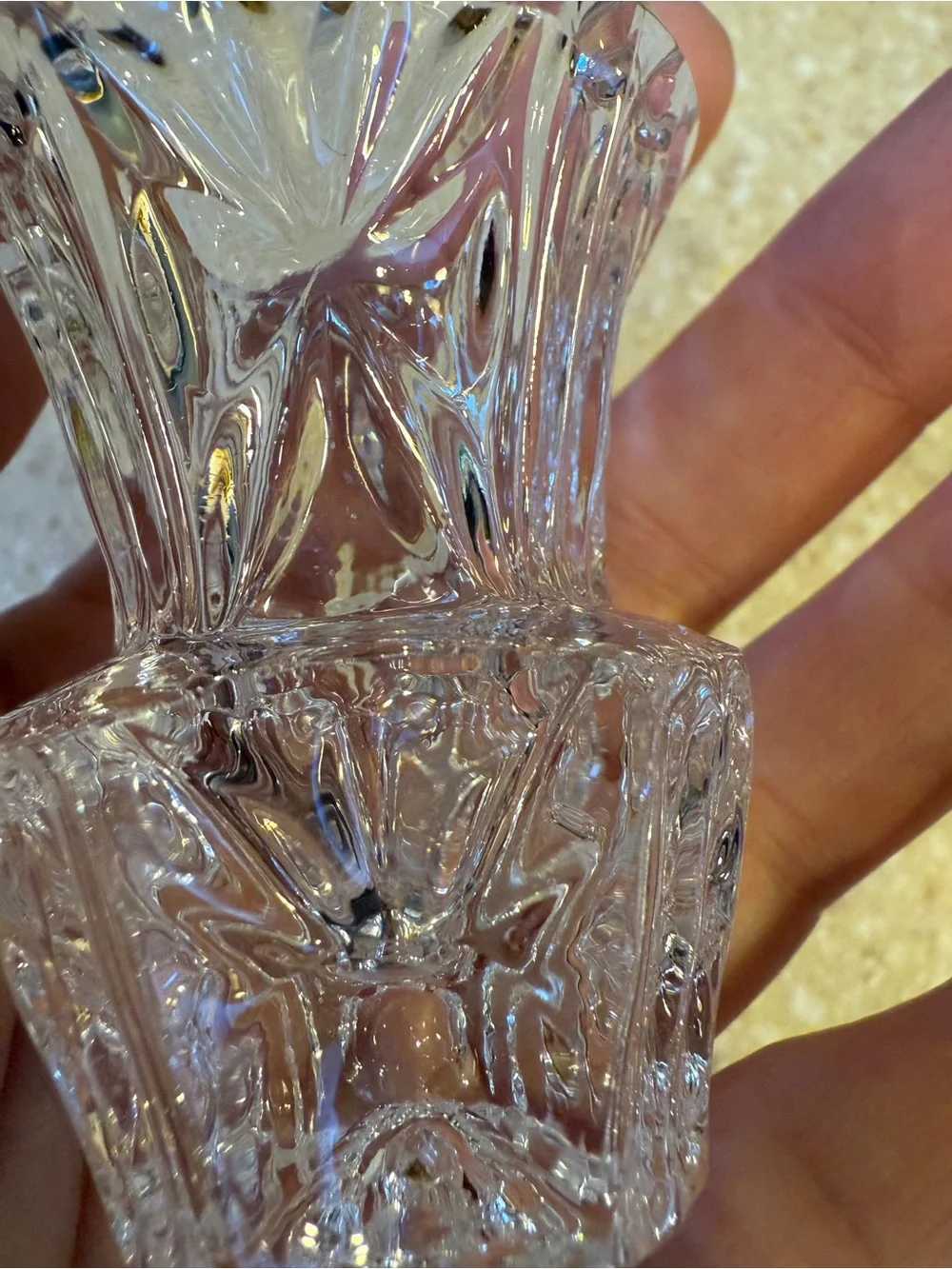 Vintage Clear Glass Cut-Style Decorative Toothpick Holder